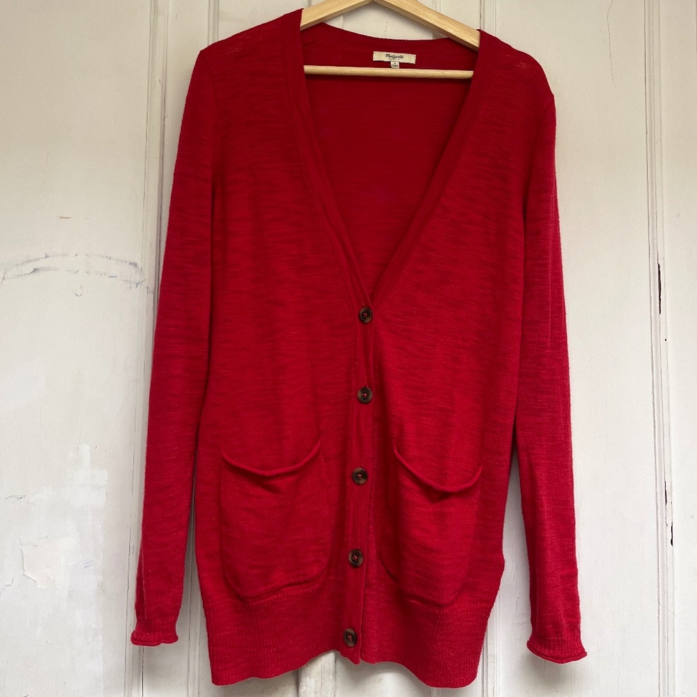 Red Madewell cardigan